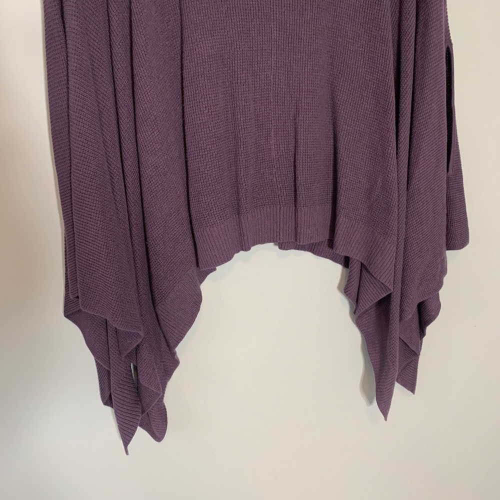 Lululemon Oversized Waffle Knit Poncho Sweater Purple O/S - Picture 5 of 7